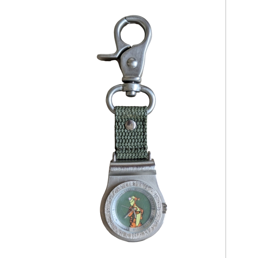 Rare Tigger The Tiger Pocket Watch with Stainless Steel Clip 12 Hour Analog Dial